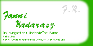 fanni madarasz business card